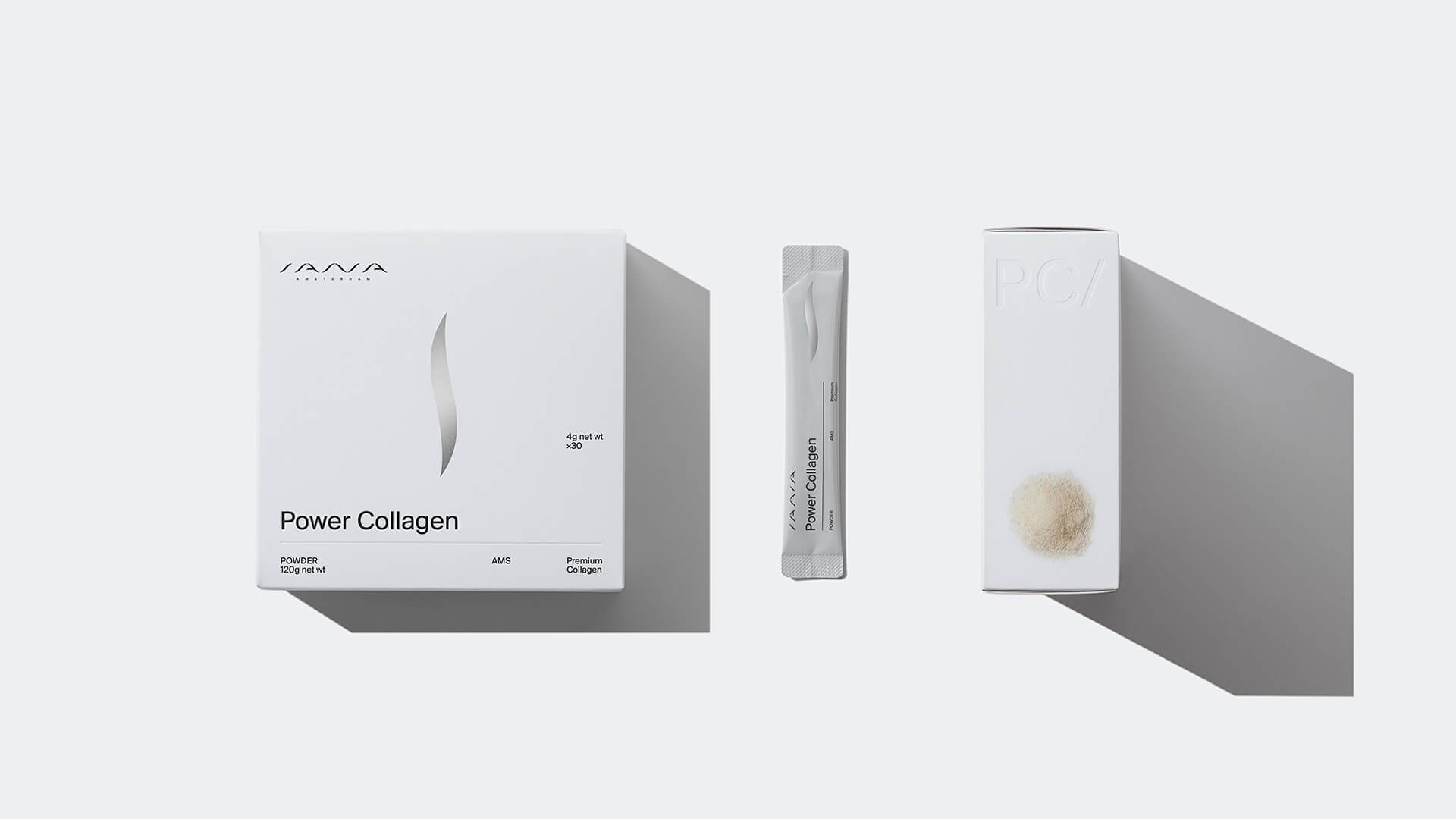 pano design studio c/o panos tsakiris brand × packaging design for SANA Amsterdam collagen